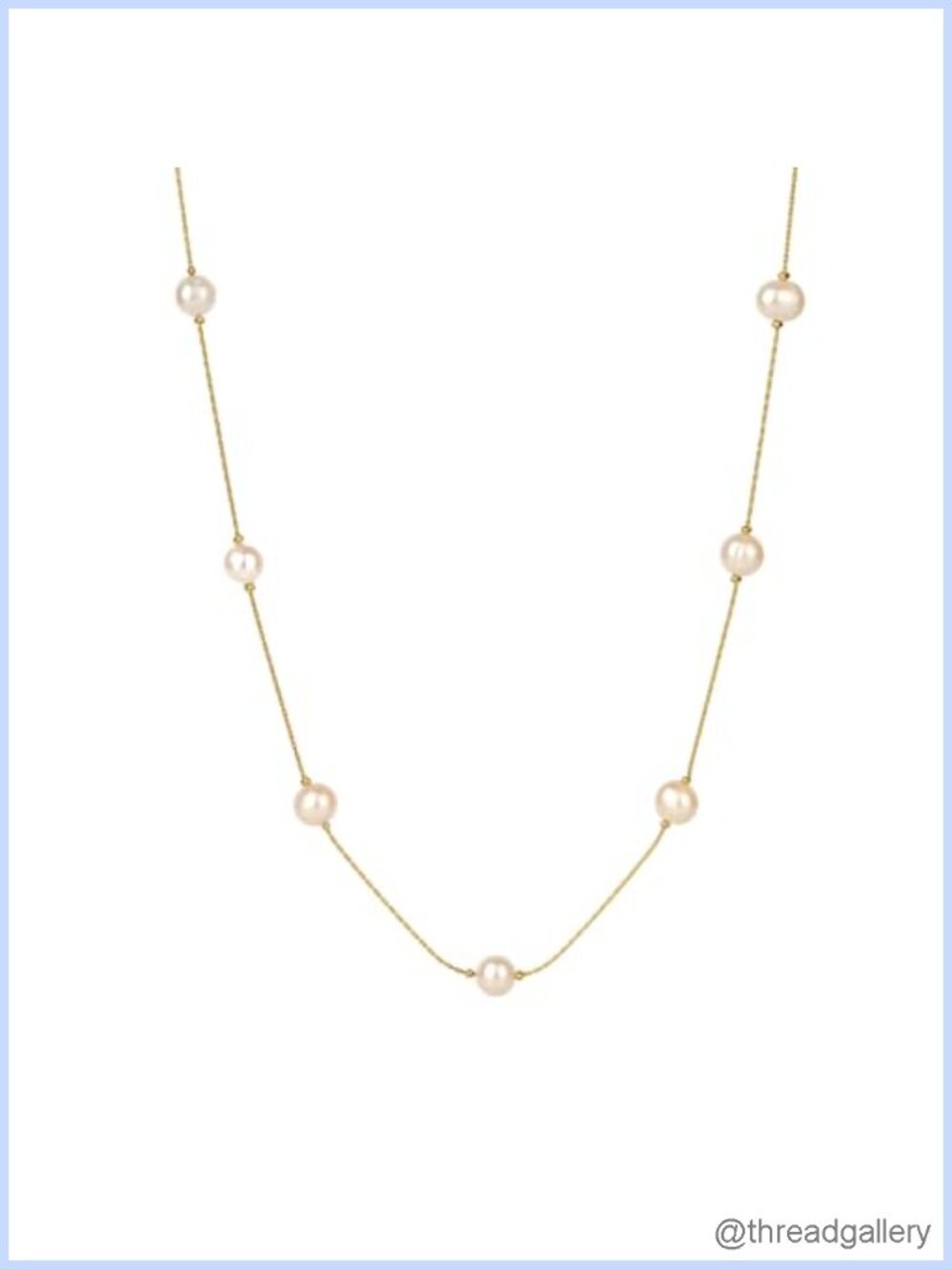 18k Gold Plated Pearl Choker Necklace Stainless Steel 16in Women Jewelry